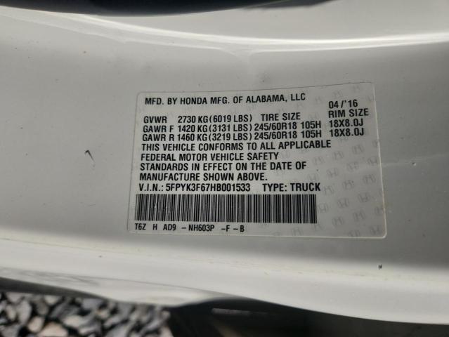 2017 HONDA RIDGELINE #3294407538