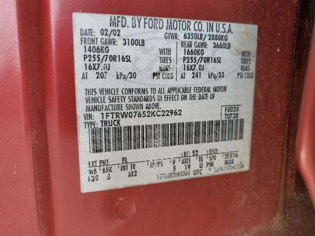 2002 FORD F150 SUPER #3301793346