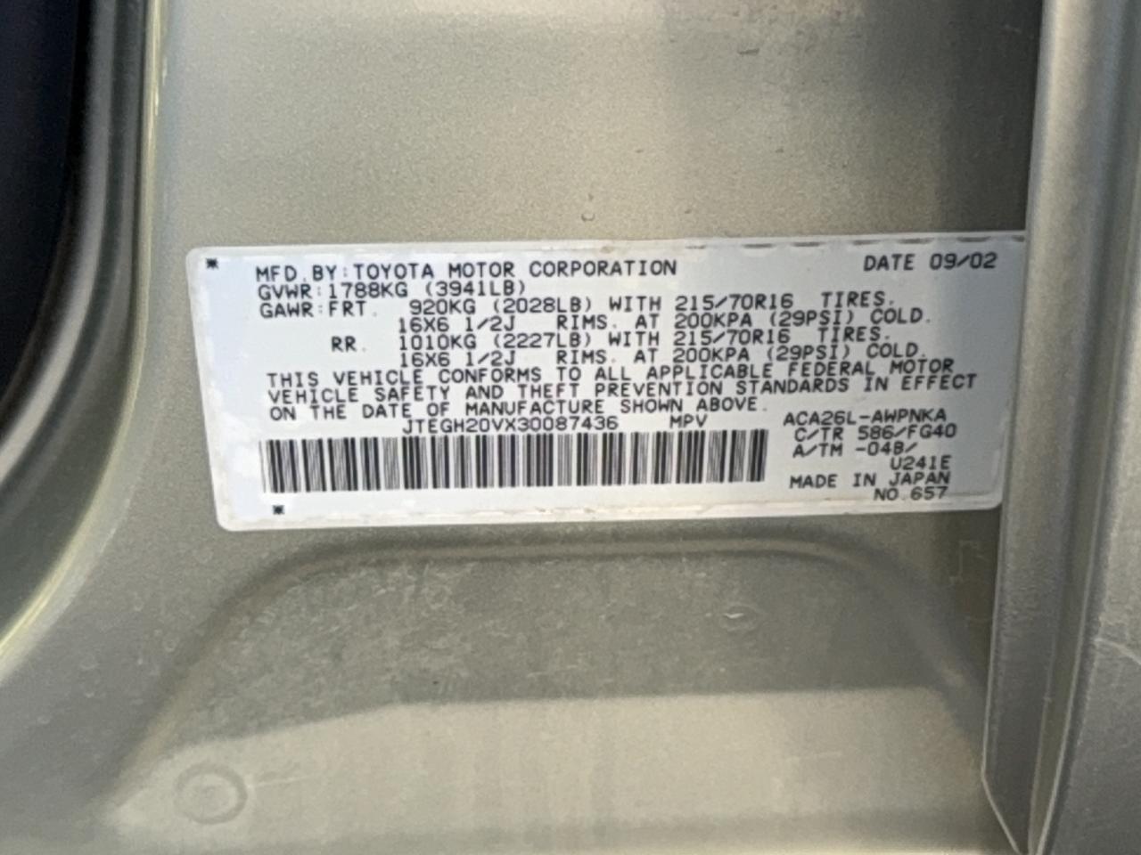 Lot #3287734170 2003 TOYOTA RAV4