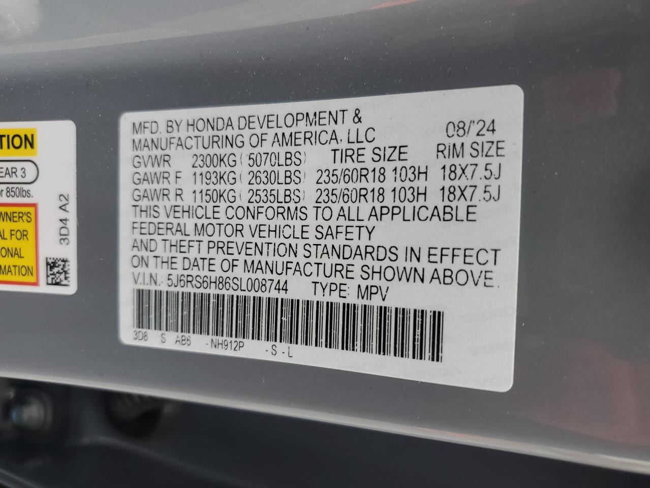 Lot #3302715014 2025 HONDA CR-V SPORT