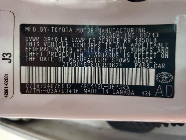 2013 TOYOTA COROLLA BA - 2T1BU4EE8DC099624