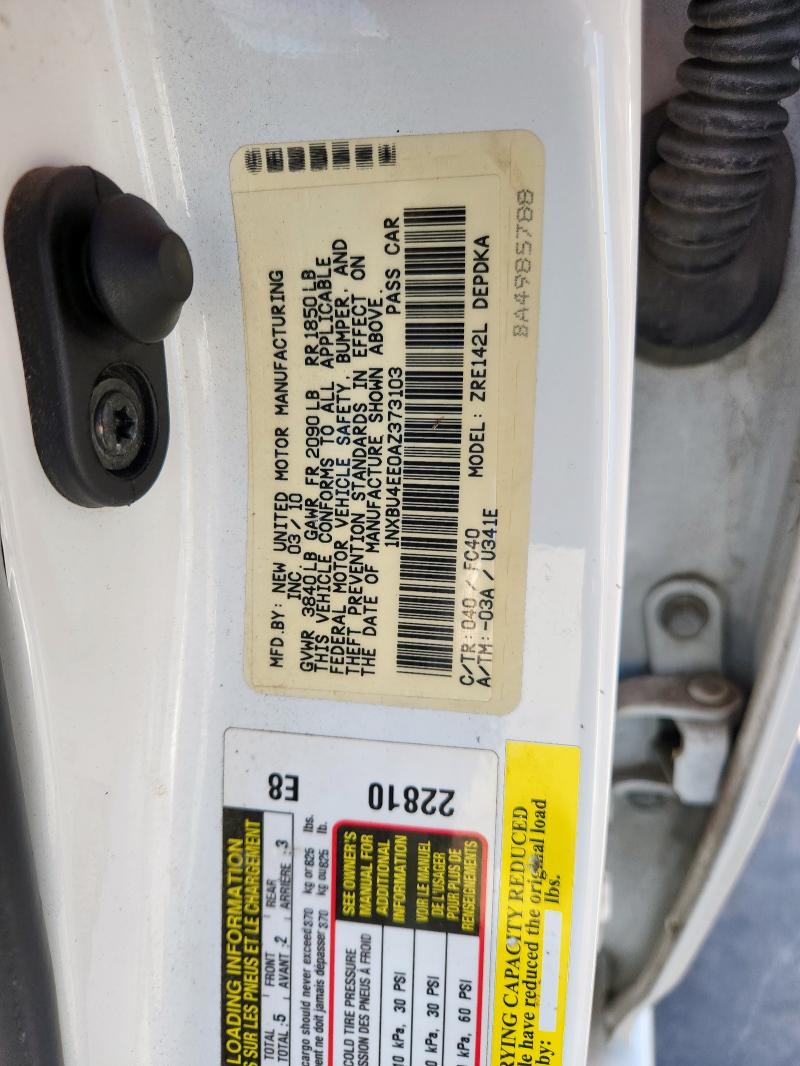 2010 TOYOTA COROLLA BA #3296387650