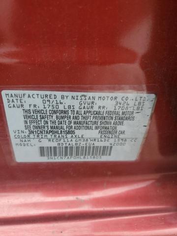 2017 NISSAN VERSA S #3302869934