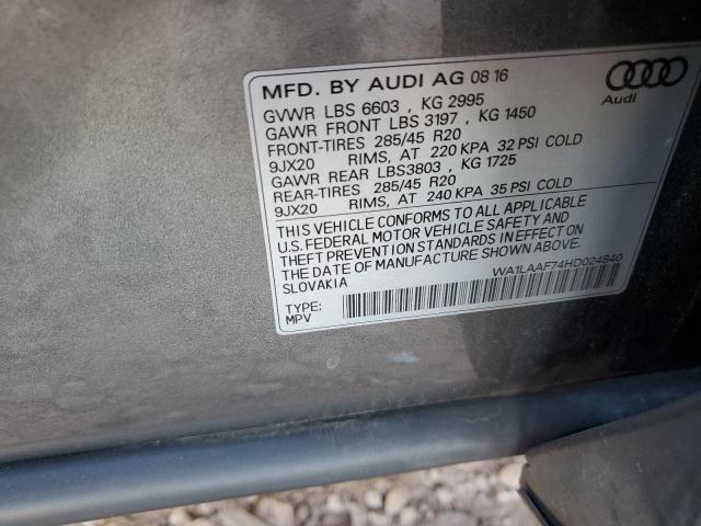 2017 AUDI Q7 PREMIUM - WA1LAAF74HD024840