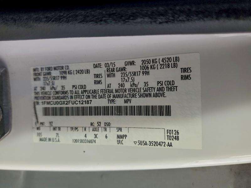 2015 FORD ESCAPE SE #3303560937