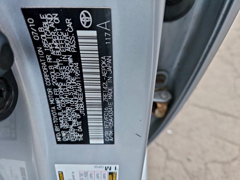 2010 TOYOTA COROLLA BA #3303723493