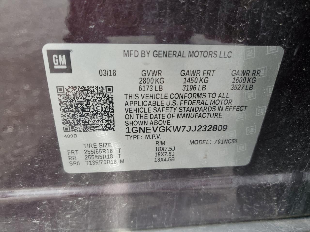 CHEVROLET TRAVERSE LT