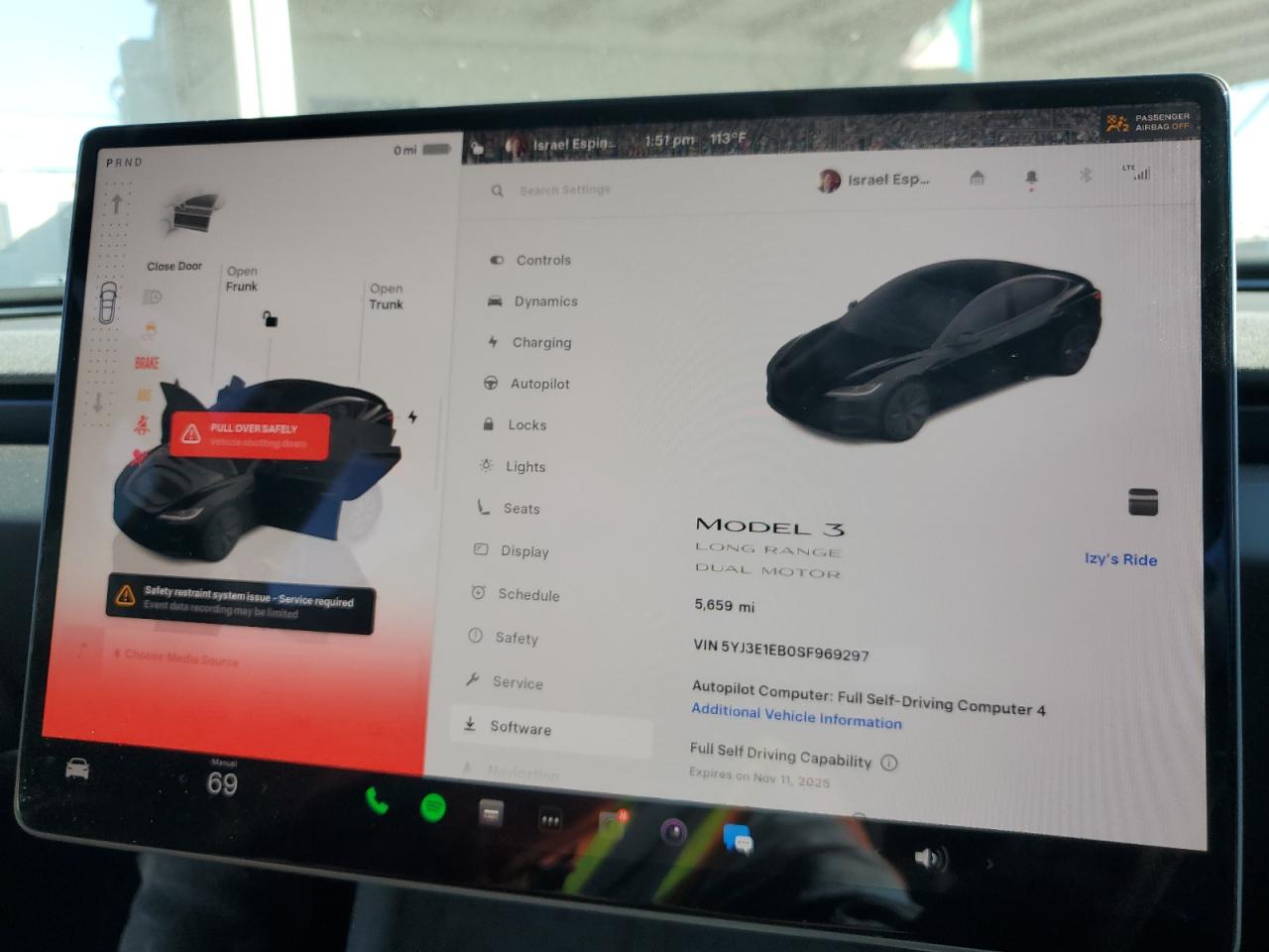 Lot #3317028990 2025 TESLA MODEL 3