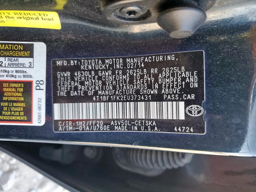 2014 TOYOTA CAMRY L #3296385708