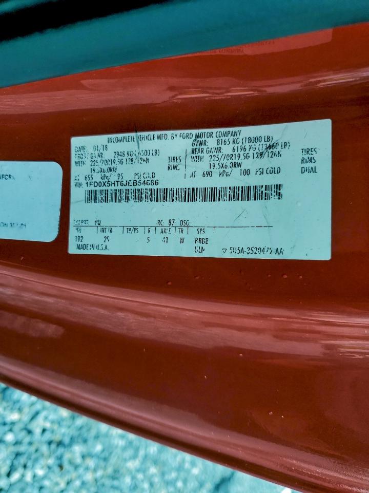 Lot #3310392971 2018 FORD F550 SUPER