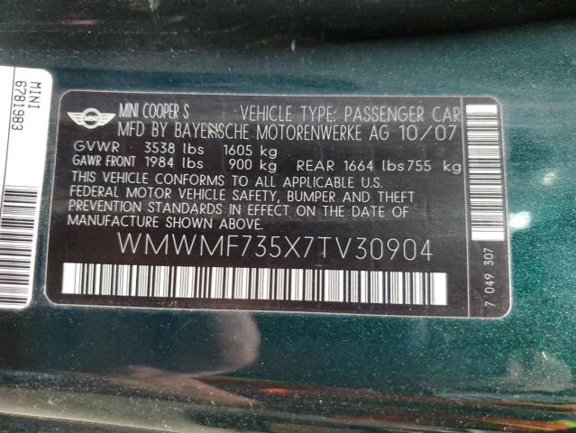 2007 MINI COOPER S #3286512153