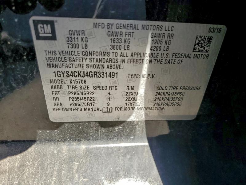 2016 CADILLAC ESCALADE P #3281497010