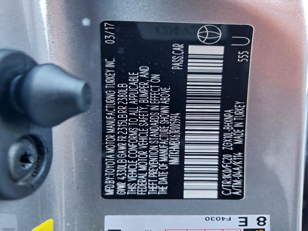 Lot #3305293306 2018 TOYOTA C-HR XLE