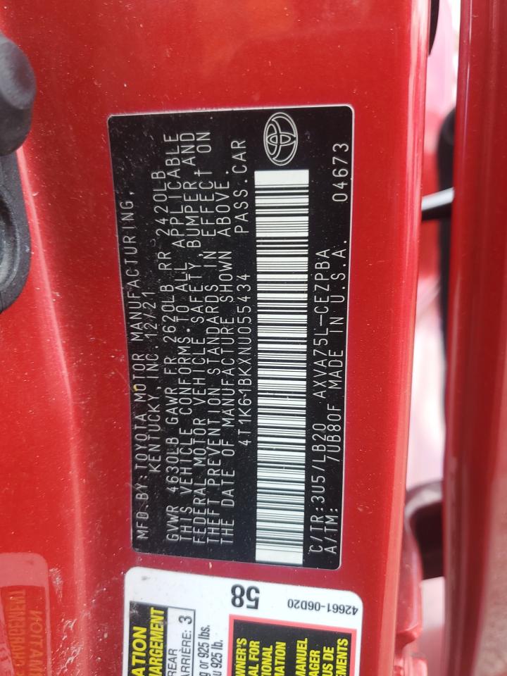 Lot #3301983472 2022 TOYOTA CAMRY XSE