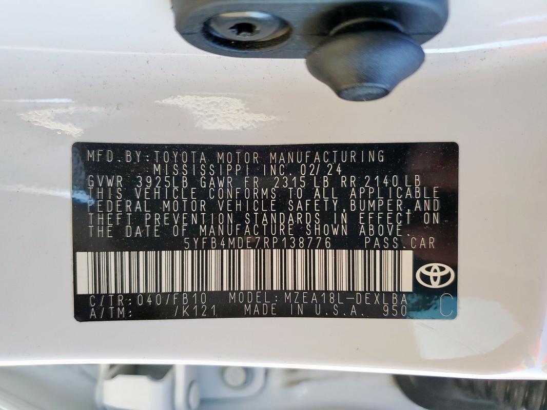 2024 TOYOTA COROLLA LE #3304614462