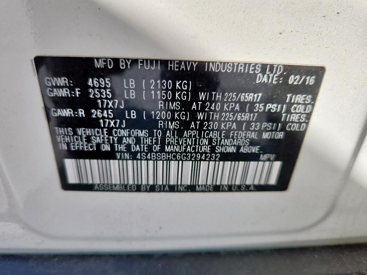 SUBARU OUTBACK 2.5I PREMIUM