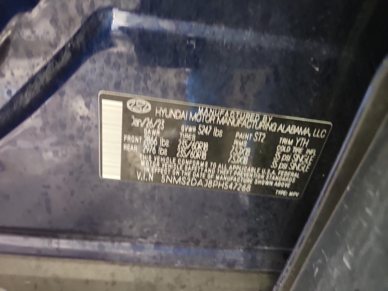 Lot #3309640078 2023 HYUNDAI SANTA FE S