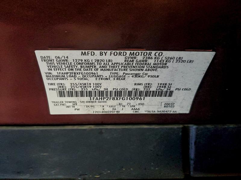 2015 FORD TAURUS LIM #3294167943