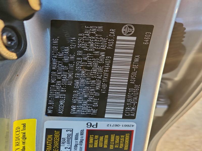 2015 TOYOTA CAMRY LE #3296387662