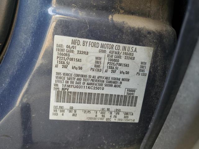 2001 FORD ESCAPE XLT #3293484445