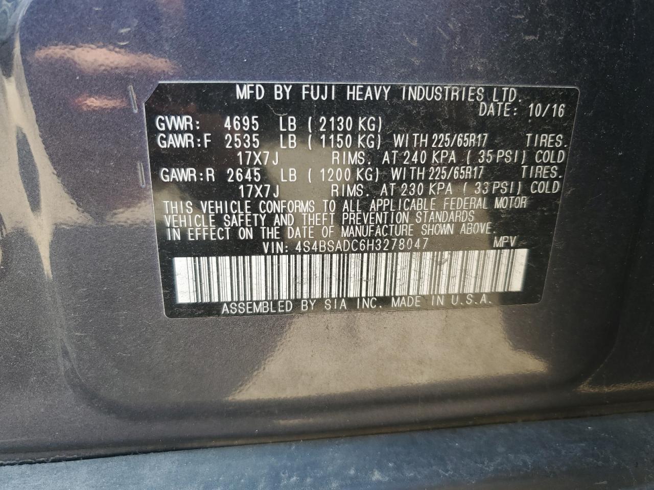 SUBARU OUTBACK 2.5I PREMIUM