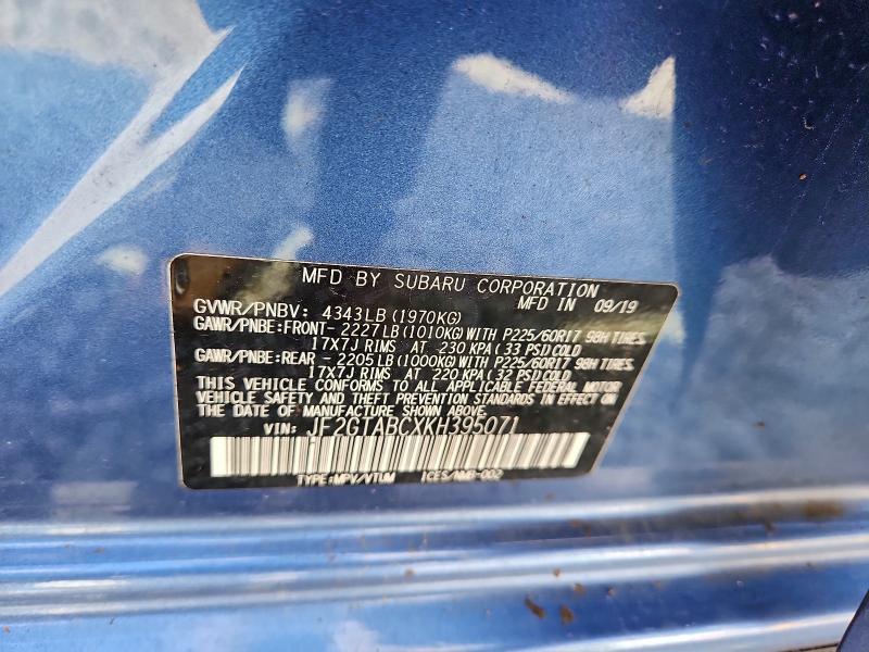 2019 SUBARU CROSSTREK #3297955830