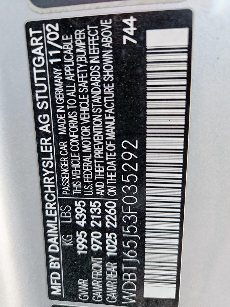 2003 MERCEDES-BENZ CLK 320C #3294399498