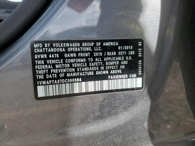 2013 VOLKSWAGEN PASSAT S #3297236415