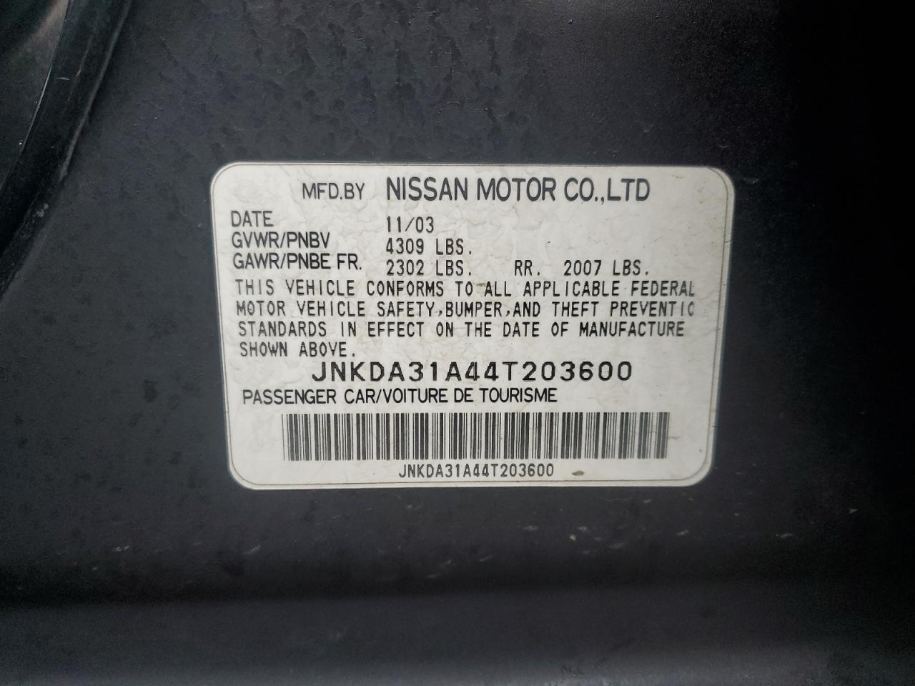 Lot #3284974931 2004 INFINITI I35