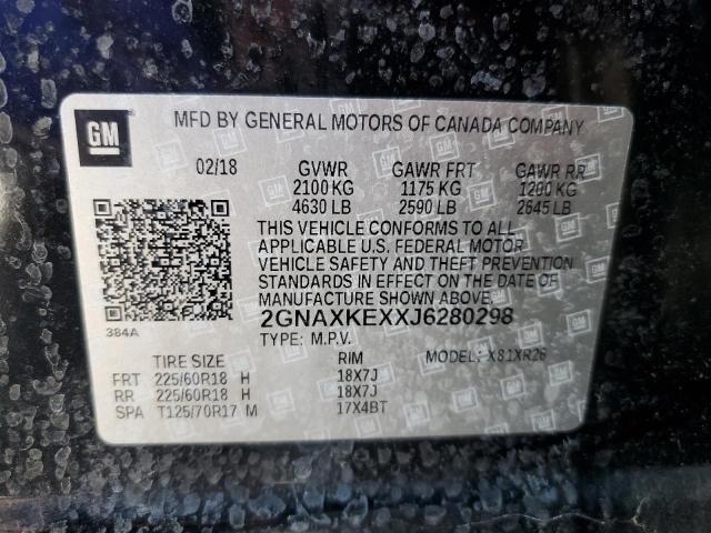 2018 CHEVROLET EQUINOX LT - 2GNAXKEXXJ6280298