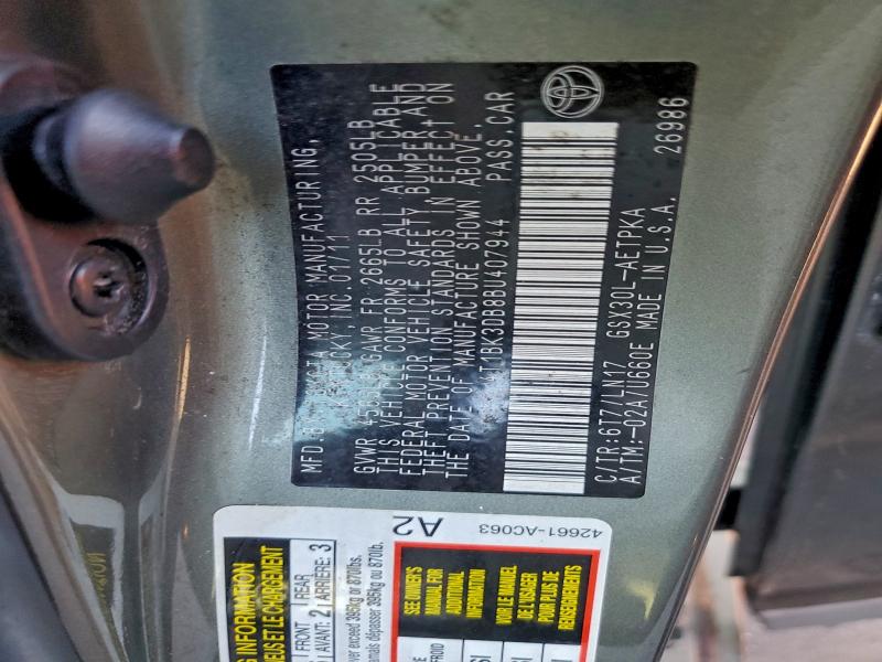 2011 TOYOTA AVALON BAS #3301835351