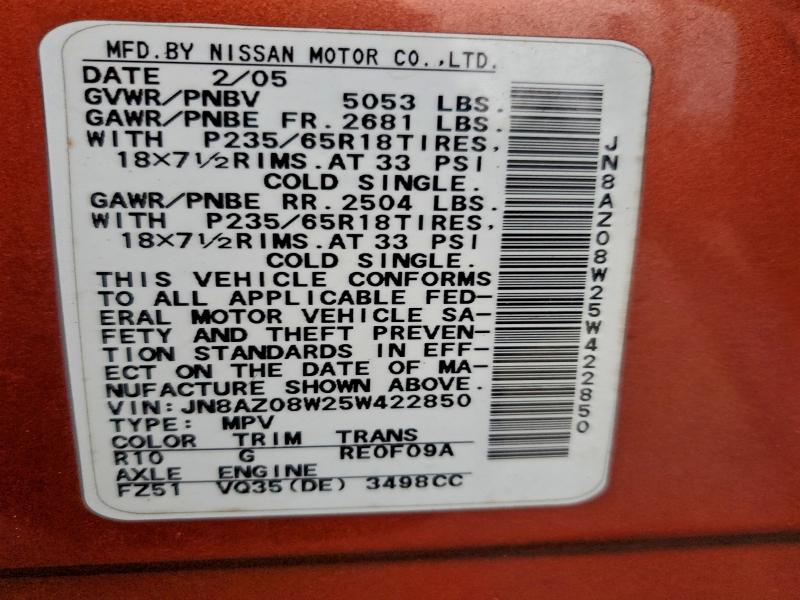 2005 NISSAN MURANO SL #3305478088