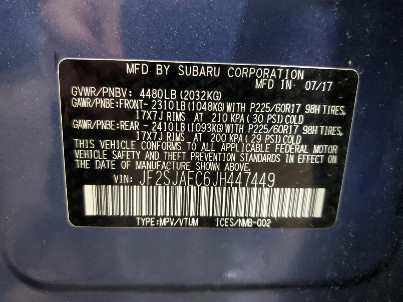 SUBARU FORESTER 2.5I PREMIUM