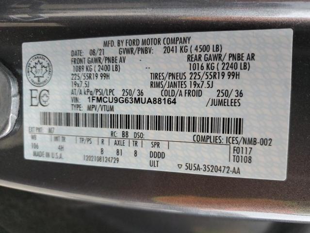2021 FORD ESCAPE SE - 1FMCU9G63MUA88164