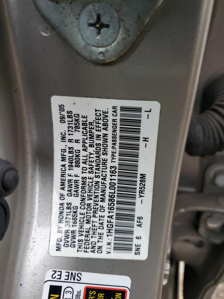 Lot #3304565434 2006 HONDA CIVIC LX