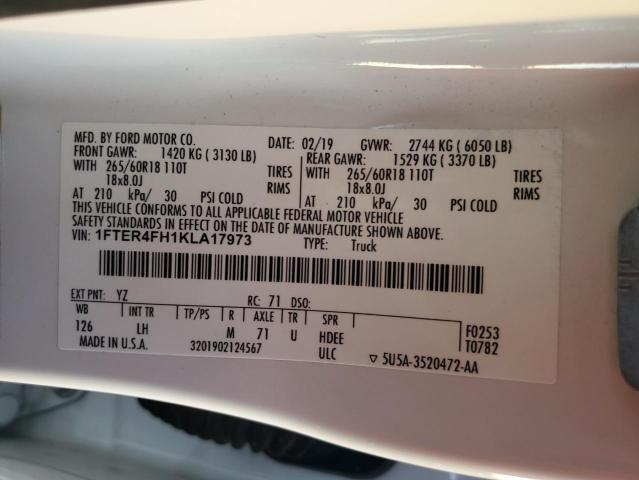 2019 FORD RANGER XL #3303136796