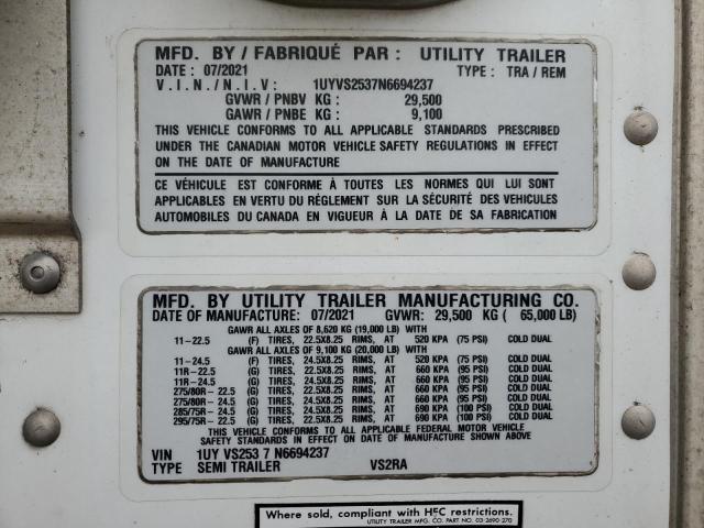2022 UTILITY TRAILER #3292404270