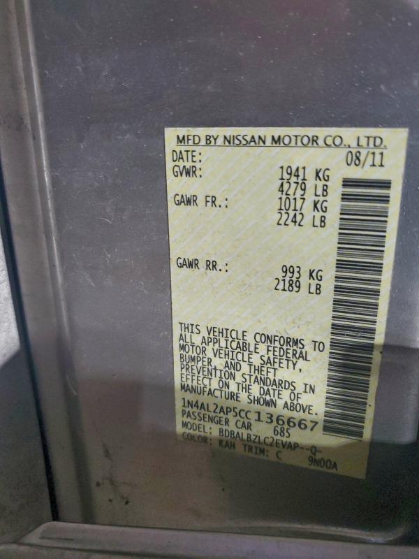 2012 NISSAN ALTIMA BAS #3301962484