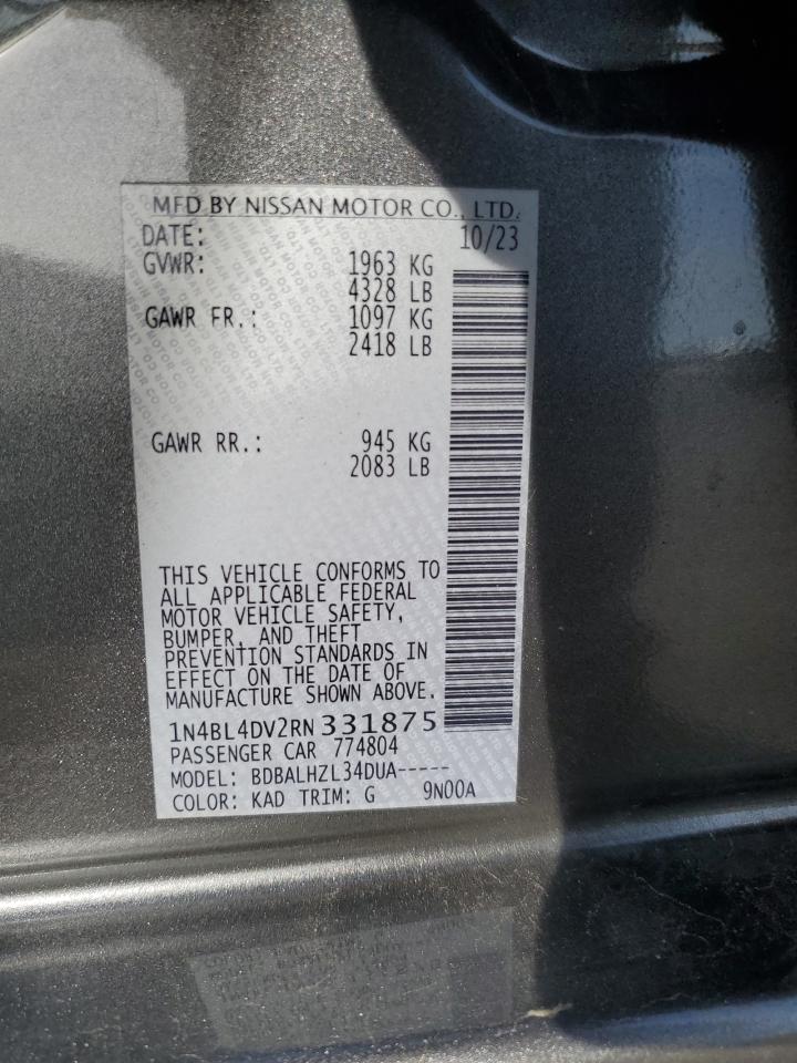 Lot #3296927851 2024 NISSAN ALTIMA SV