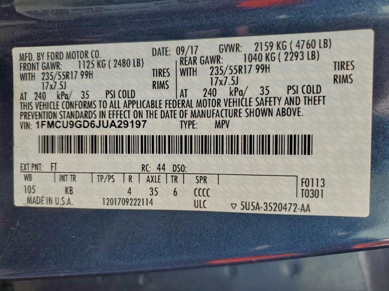 2018 FORD ESCAPE SE #3294218287