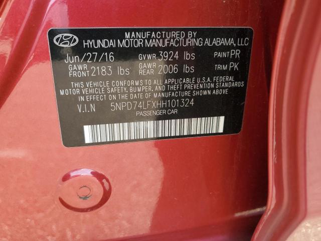 2017 HYUNDAI ELANTRA SE 5NPD74LFXHH101324