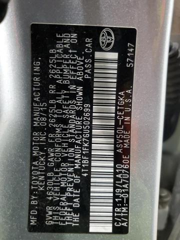 2016 TOYOTA CAMRY LE #3291398136