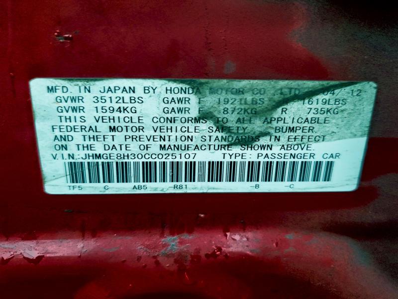 2012 HONDA FIT #3304865548