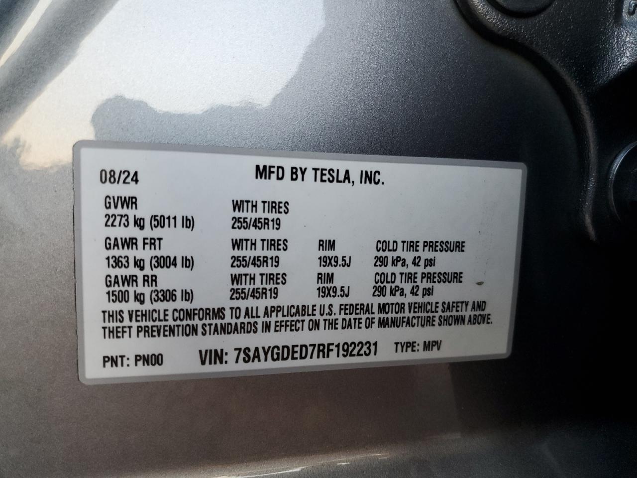 Lot #3302959610 2024 TESLA MODEL Y