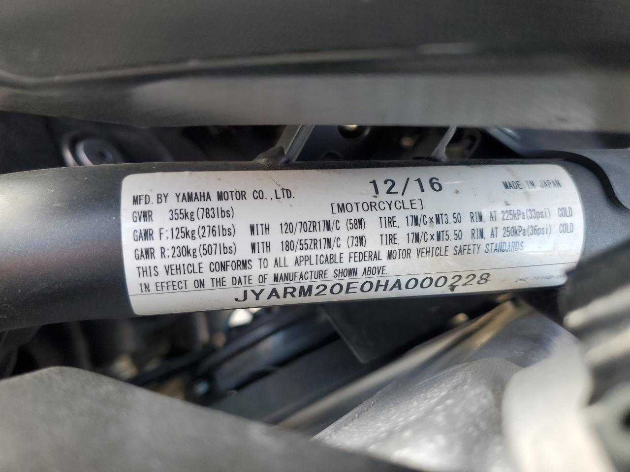 Lot #3290567769 2017 YAMAHA FZ07A