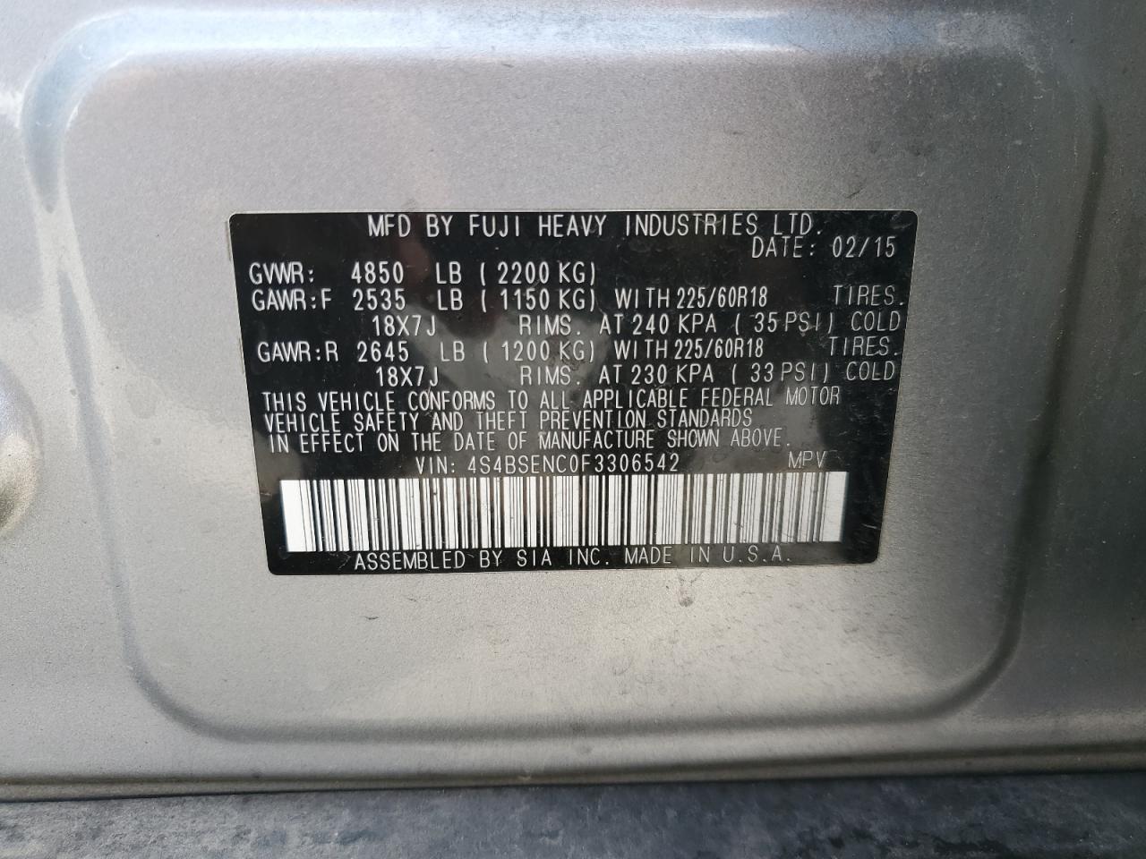 SUBARU OUTBACK 3.6R LIMITED