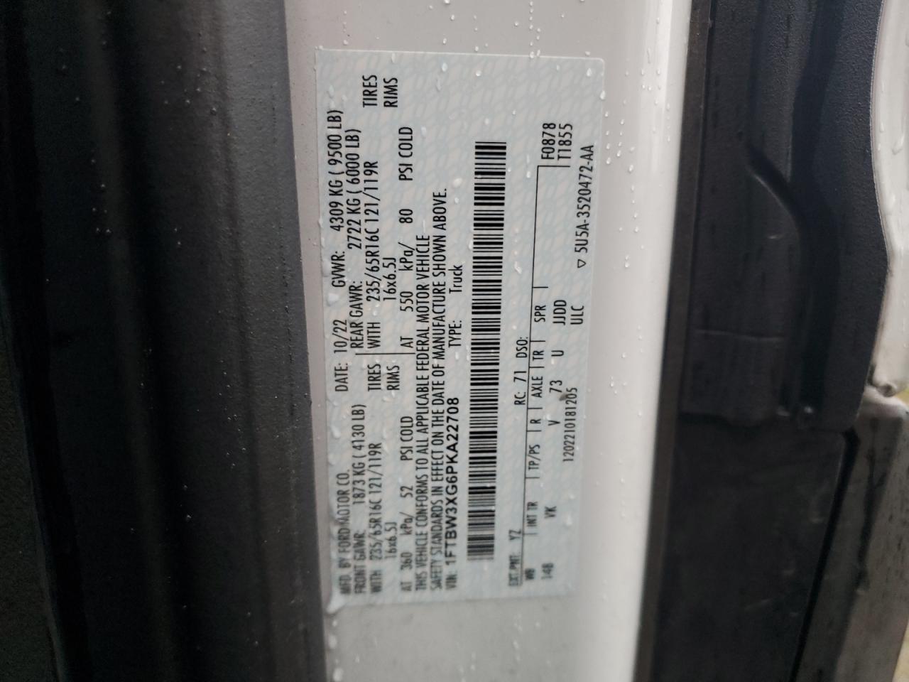 Lot #3310301077 2023 FORD TRANSIT T-