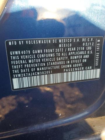 2012 VOLKSWAGEN JETTA BASE #3297148545