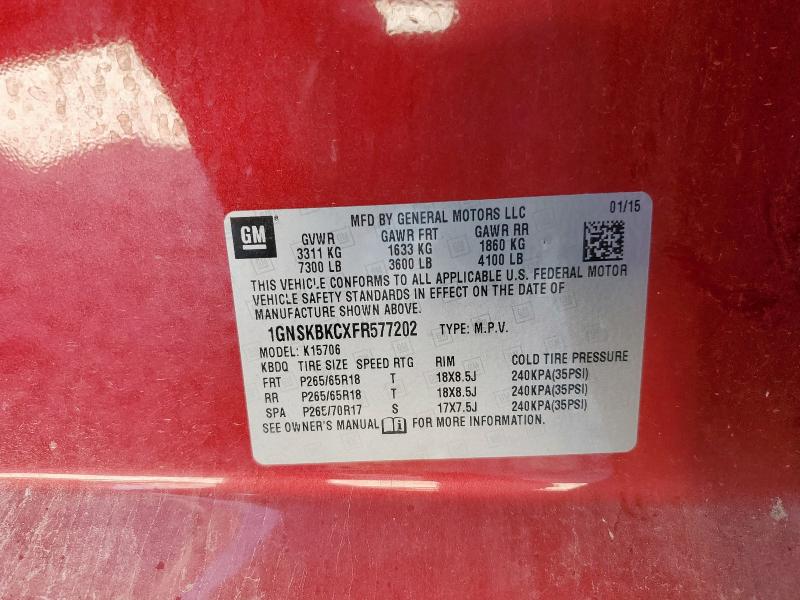 2015 CHEVROLET TAHOE K150 - 1GNSKBKCXFR577202