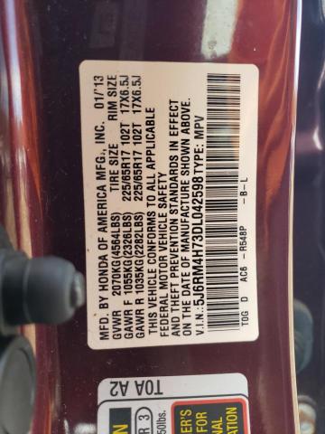 2013 HONDA CR-V EXL - 5J6RM4H73DL042598